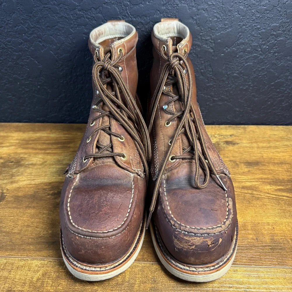 Thorogood American Heritage 814-4200 Brown Leather Moc Toe Work Boots Mens 11.5